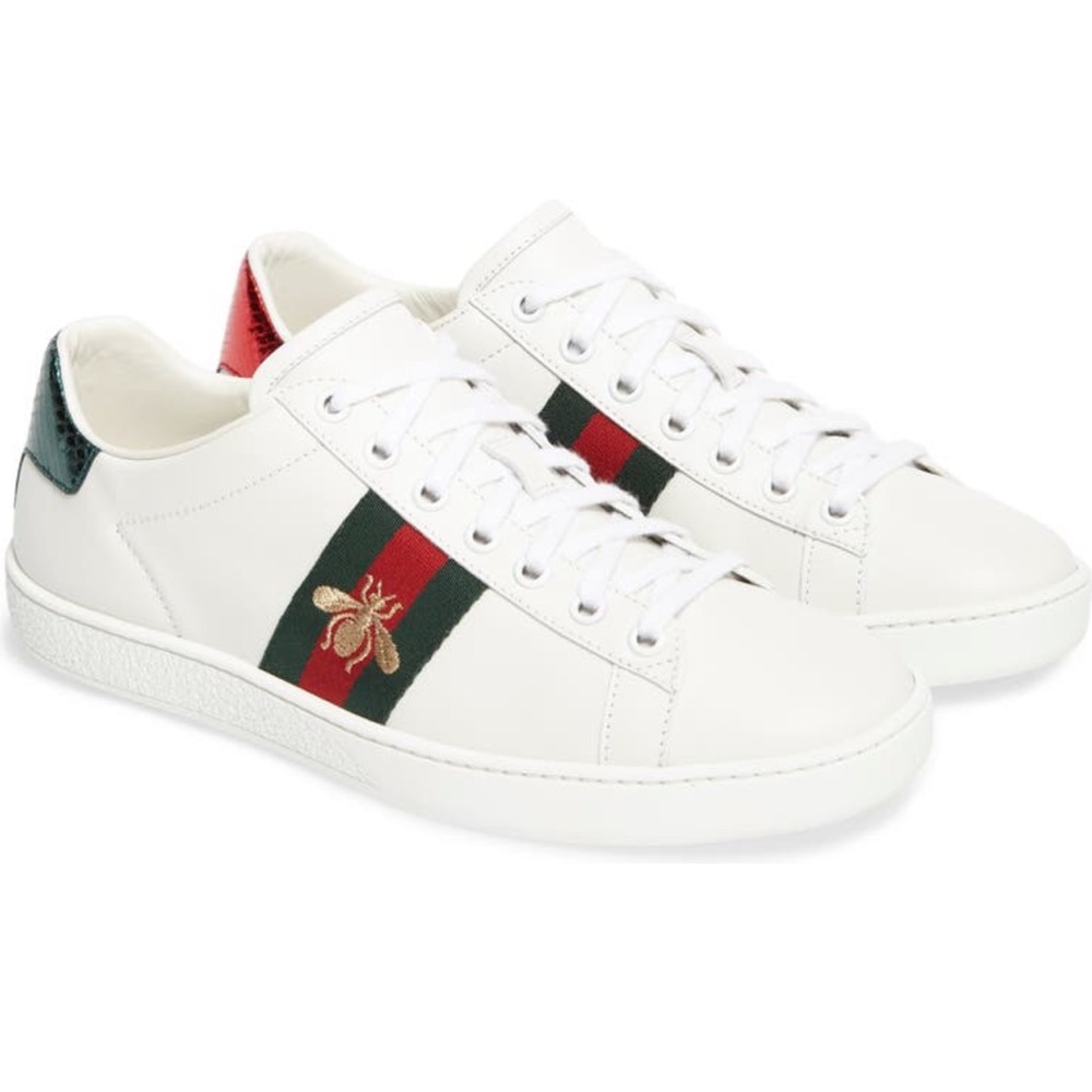 Gucci New Ace Sneaker; Bianca-Vrv; Size 8.5 (38.5)